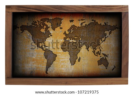 World map frame isolated on white background.