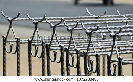 Stylish steel made structures isolated object unique stock photograph