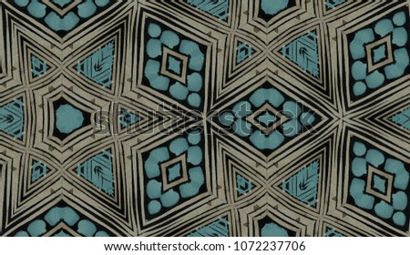 hand painted kaleidoscope tile. seamless oriental pattern. geometric wallpaper