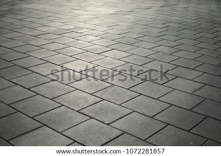 Gray paving slabs in the city