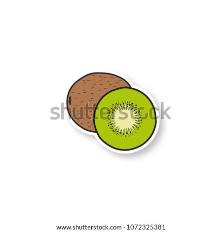 Kiwi patch. Color sticker. Vector isolated illustration