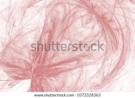 Red smoke. Color toned monochrome abstract fractal illustration. Faded background. Raster clip art.
