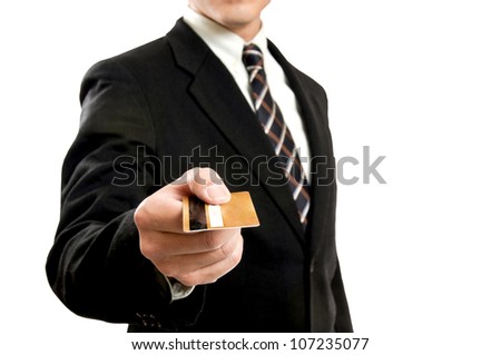 Business holding credit card for pay something.