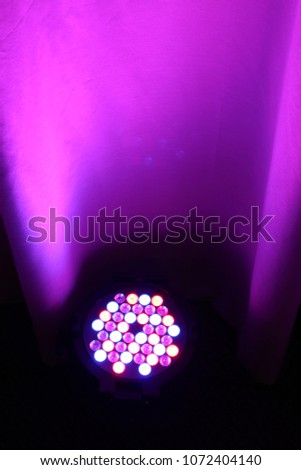 purple led uplighting Royalty-Free Stock Photo #1072404140