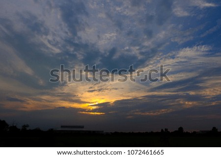 Silhouette and twilight sky