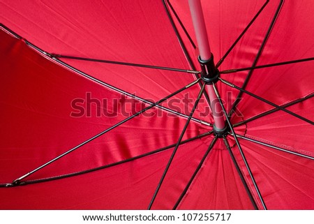 View of the structure of the skeleton of an umbrella