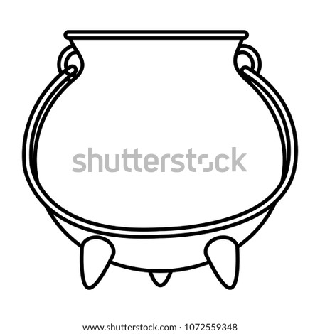 line metal pot cauldron object to cooking