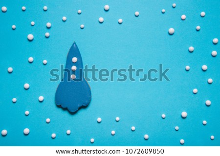 Gingerbread cookies space rocket on blue background
