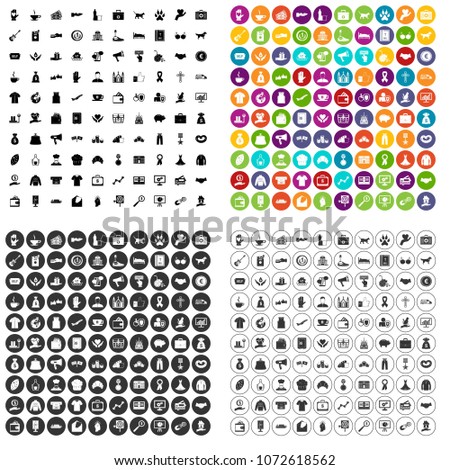 100 charity icons set vector in 4 variant for any web design isolated on white