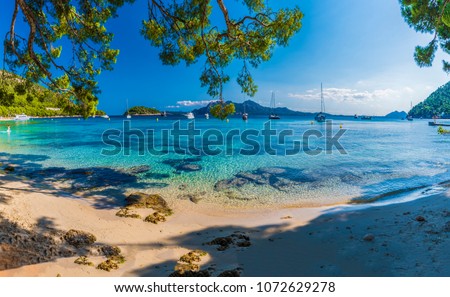 Beautiful beach Playa de Formentor, Palma Mallorca, Spain Royalty-Free Stock Photo #1072629278