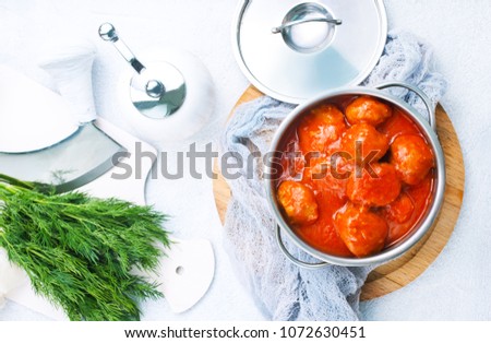 baked meat with tomato sauce, stock photo