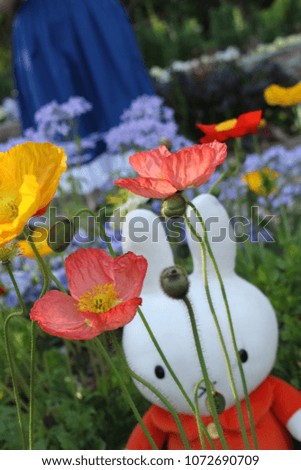 Flower Garden with Bunny Plush
