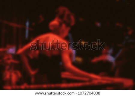 concert of classical / jazz / blues music. blurred young and adult women perform on stage. The variety, jazz, blues band performs on stage. vintage processing photo