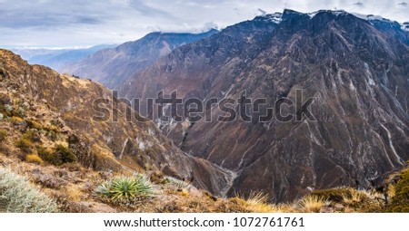 Panoramic view of the Colca Canyon in south Peru