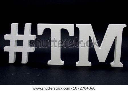 White Hashtag TM Trade Mark
