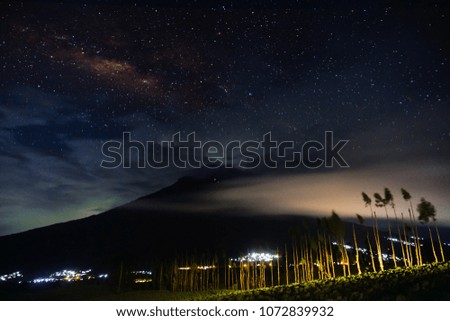 Milky way in Sumbing Mountain