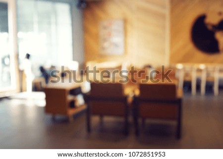 Abstract blur restaurant interior for background                              