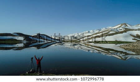 reflections of the lakes in the mountains and the spectacular scenery photography