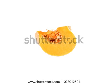 Pumpkin lunar white squash part with seeds