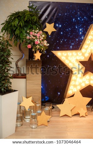 Decorative star with lamps