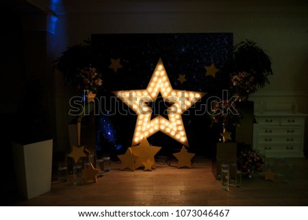 Bulb star with lamps on a background