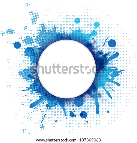 Abstract Blue Background With Blob And Bubble, Vector Illustration
