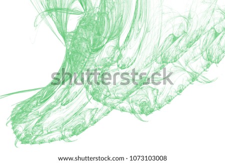 Green color toned monochrome abstract fractal illustration. Raster clip art.