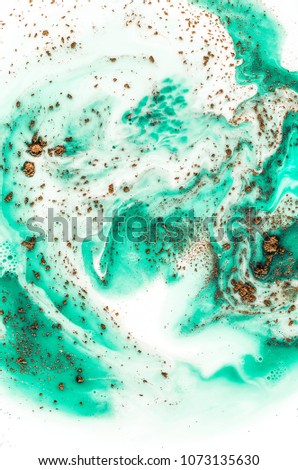 Very beautiful ocean. Liquid marble pattern with bronze powder. Natural Luxury. Style incorporates the swirls of marble or the ripples of agate.  Fluid abstract art for your design project