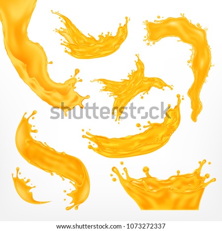 Orange liquid splash. Juice splash. EPS10 vector Royalty-Free Stock Photo #1073272337