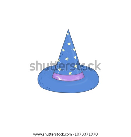 Magic hat digital clip art blue hat white background