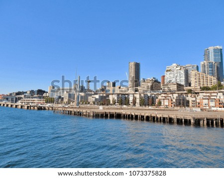 Seattle, Washington waterfront and city skyline views

