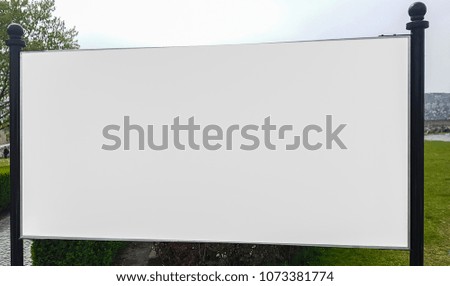 Large Outdoor White Blank Advertisement Banner Mock Up .Isolated Template Clipping Path