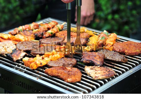  meat on BBQ
