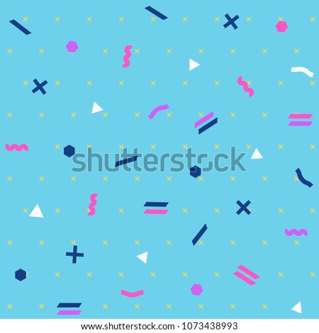 Pattern seamless memphis retro style. Abstract vector seamless background. Memphis geometric pattern vintage pop art shapes. Modern minimal colorful trendy graphic good for fabric or cover print art