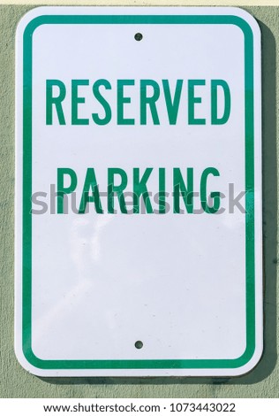 
Reserved parking sign with room for copy text