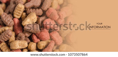 Food for dogs and cats macro pattern on a white background isolation