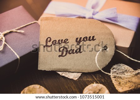 Love you Dad Letter Happy fathers day present gift hipster vintage man