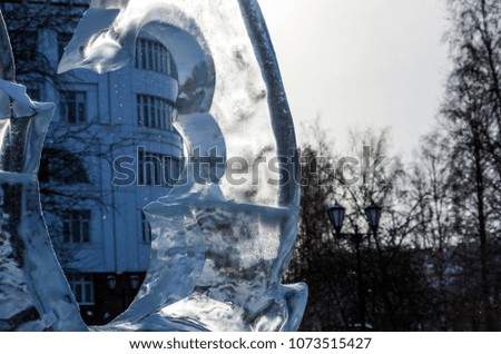 ice sculptures and patterns, icicles