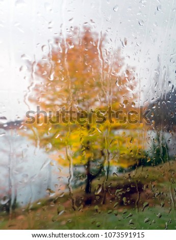 A rainy day in the lake