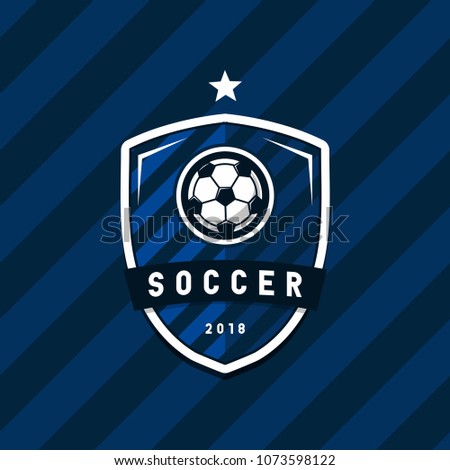 Soccer Football league logo design elements for sport team.