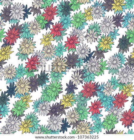 A seamless vector pattern with floral elements