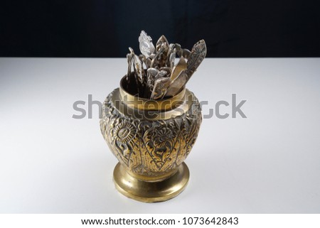 Traditional copper teaspoon pot