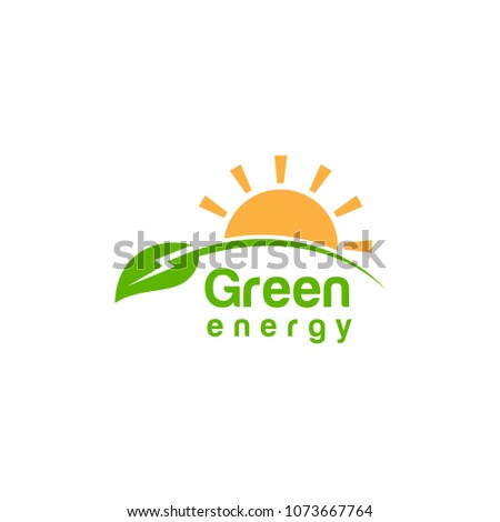 green bio energy electric logo icon vector template