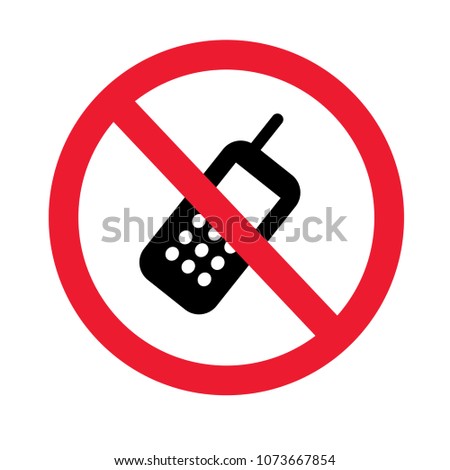 No phones allowed sign flat vector icon isolated on a white background.
