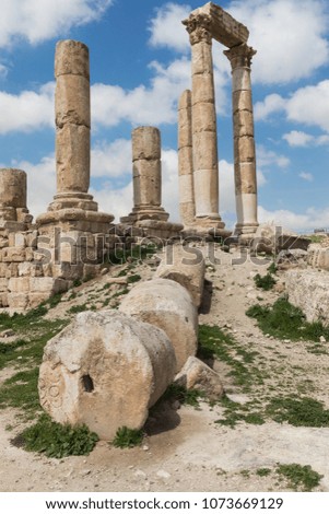 The Temple of Hercules in the Citadel of Amman, Jordan.