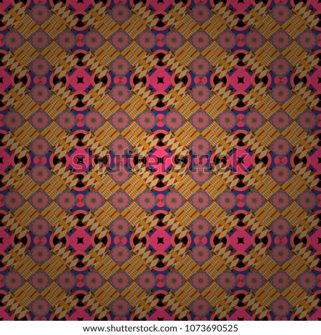 Vector geometric beige, red and pink flat seamless pattern.