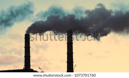smoke from the pipe. Pollution of the environment, Ecology
