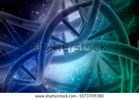 
3d render of DNA structure, abstract background