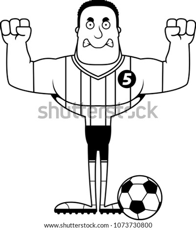 A cartoon soccer player looking angry.