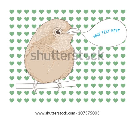 Bird with hearts
